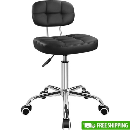 Black rolling stool - black,